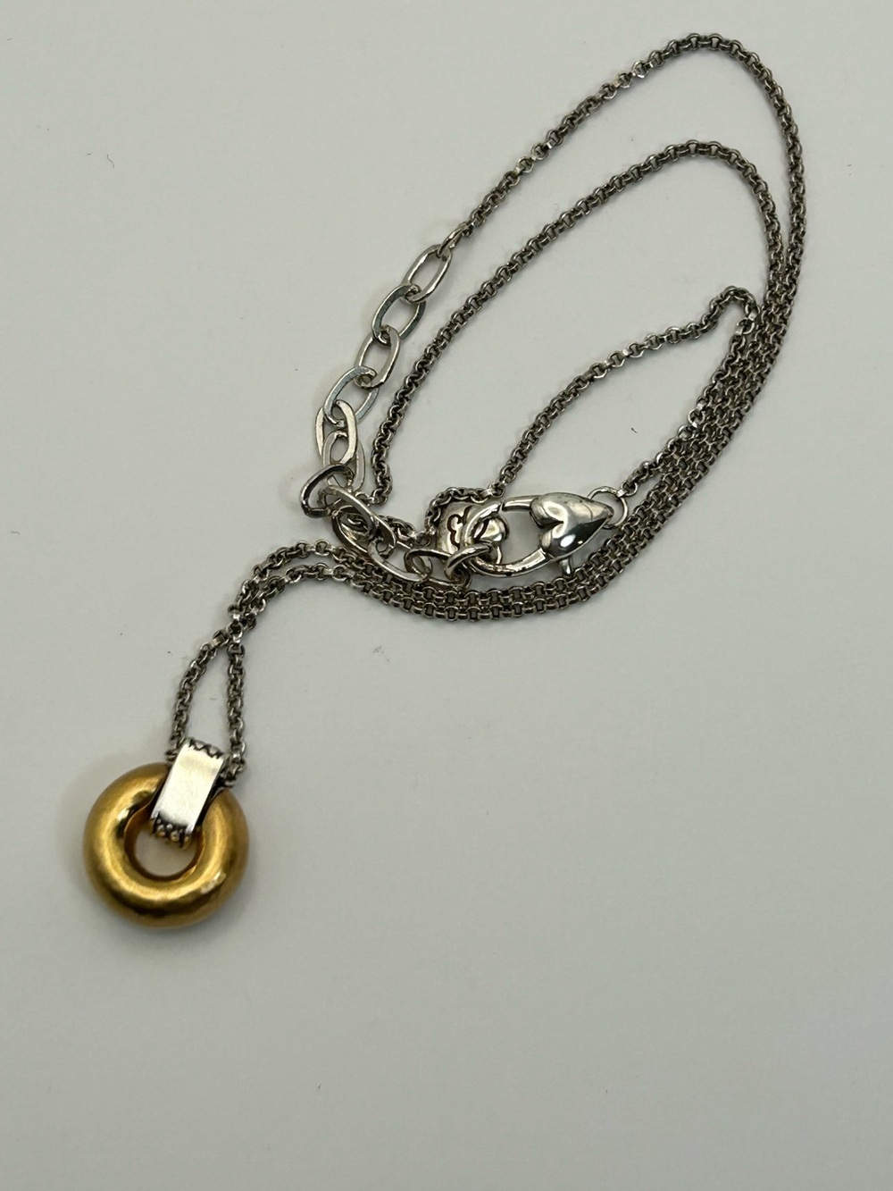 Brighton Meridian Geo Mini Pendant Necklace 18" Two-tone Gold Silver Plated - Picture 7 of 11